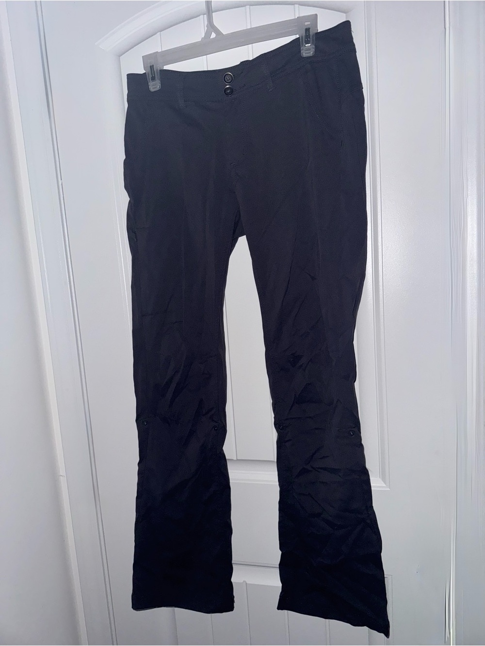 prAna Halle Pants Women’s 8 Black Convertible Roll Up Hiking Outdoor Stretch